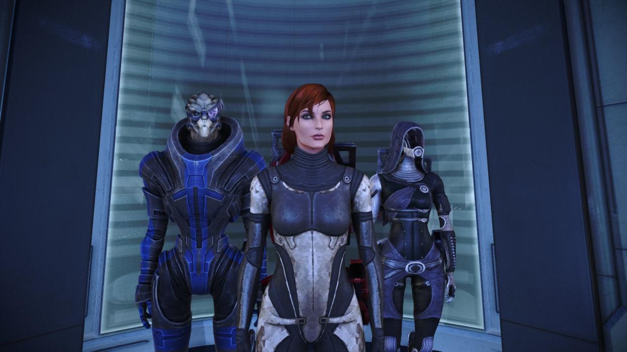  An elevator ride with Garrus and Tali. 