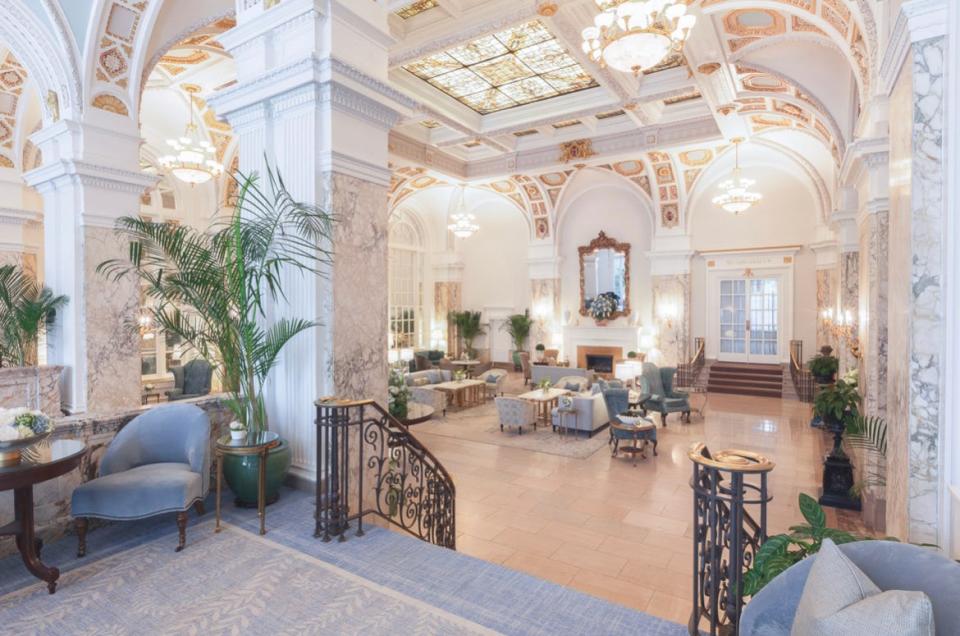 View of the lobby at The Hermitage Hotel.