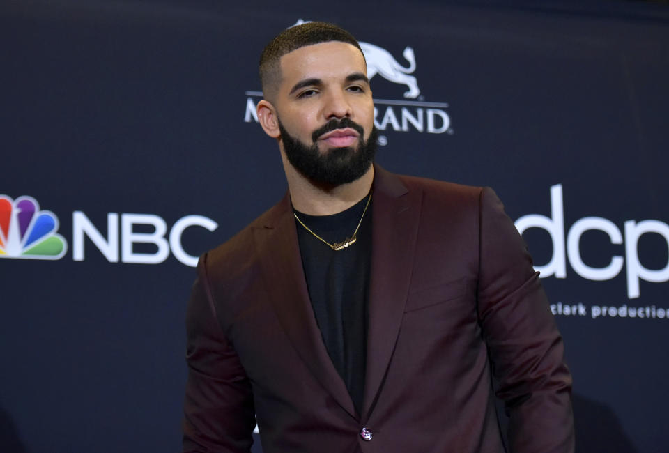 FILE - Drake appears at the Billboard Music Awards in Las Vegas on May 1, 2019. (Photo by Richard Shotwell/Invision/AP, File)