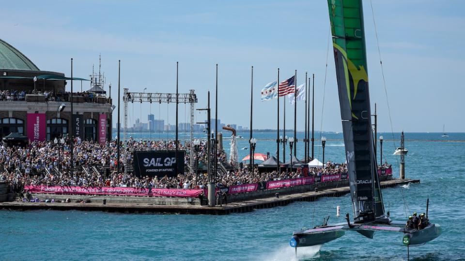 Big crowds turned out at Navy Pier to watch the racing. - Credit: Courtesy SailGP