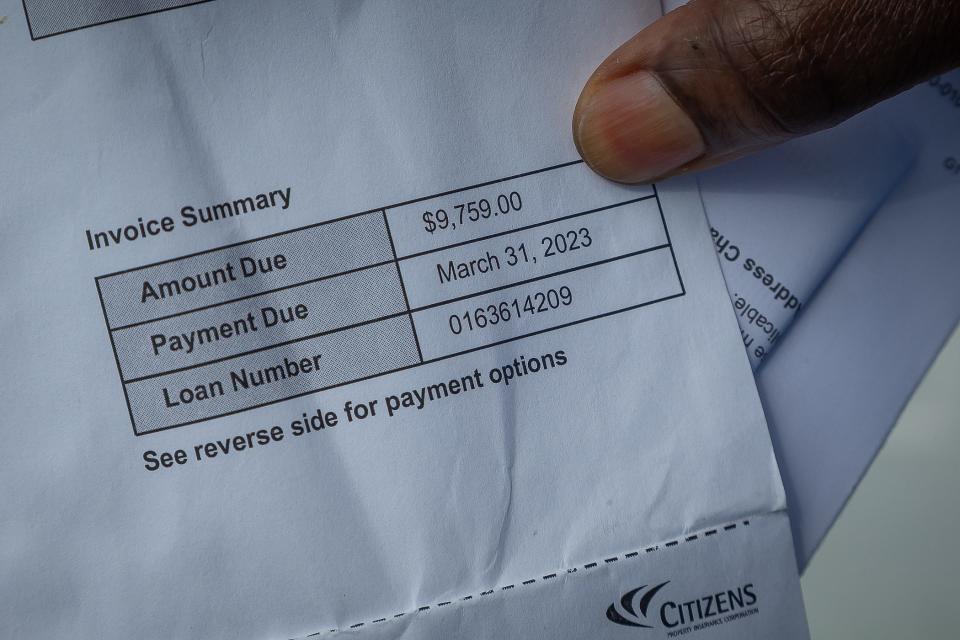 A Citizens Property Insurance Corporation billing document that Vinnette Williams received for her home in Boynton Beach, Fla, on April 4, 2023.