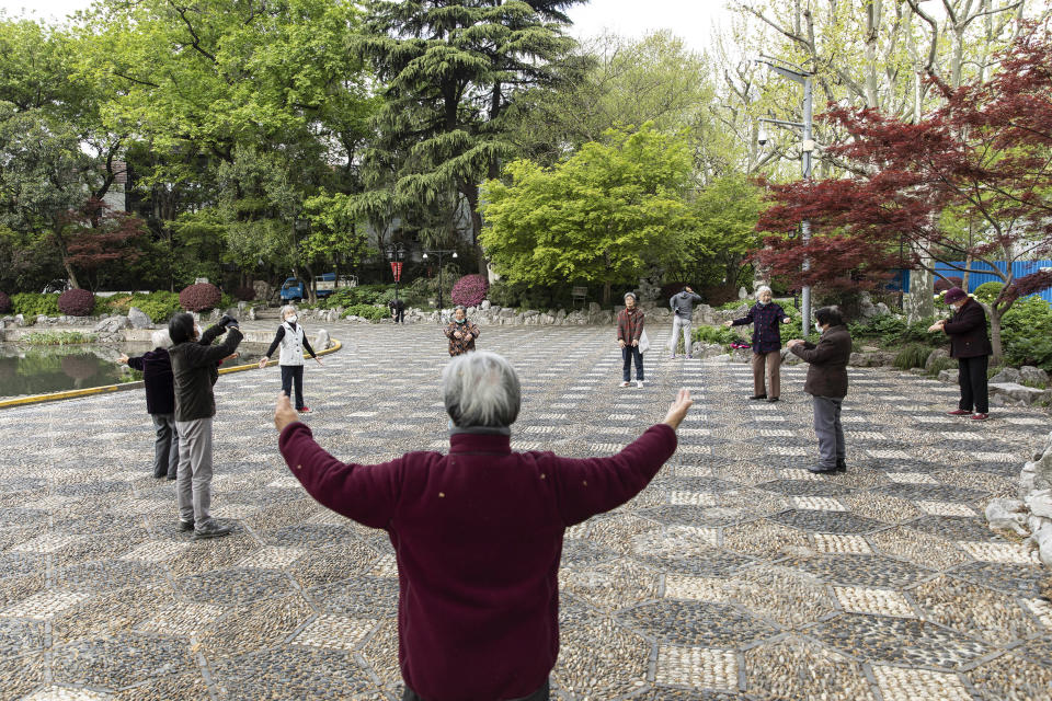 Image: People exercise in a park in Shanghai, China (Qilai Shen / Bloomberg via Getty Images file)