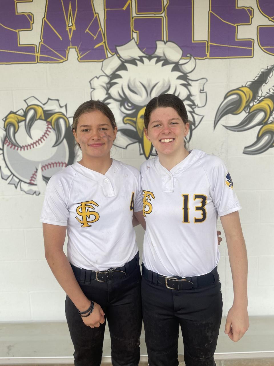 Friendship/Scio softball star Morghyn, right, and Nevaeh Ross, who was the 2023 All-Greater Rochester Player of the Year.