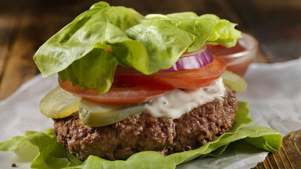Lettuce-wrapped burgers