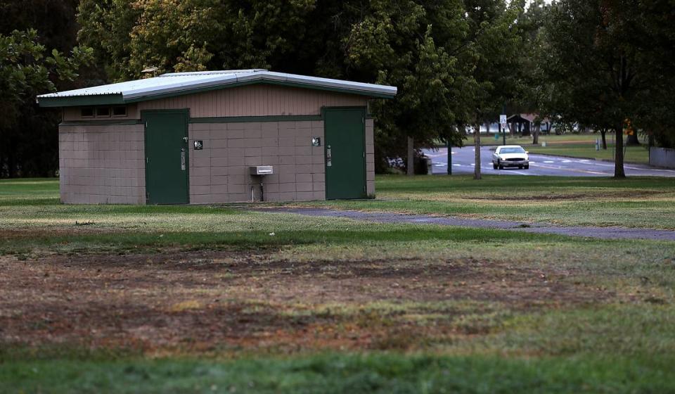 A restroom building is already on the 5 acres being considered by the Kennewick’s Parks and Recreation Commission as the potential site for a dog park.