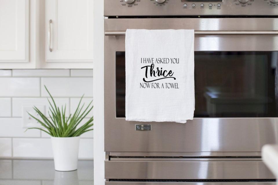 "I Have Asked You Thrice" Kitchen Towel