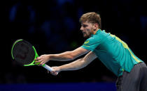 Tennis - ATP World Tour Finals - The O2 Arena, London, Britain - November 19, 2017 Belgium's David Goffin in action during the final against Bulgaria's Grigor Dimitrov Action Images via Reuters/Tony O'Brien