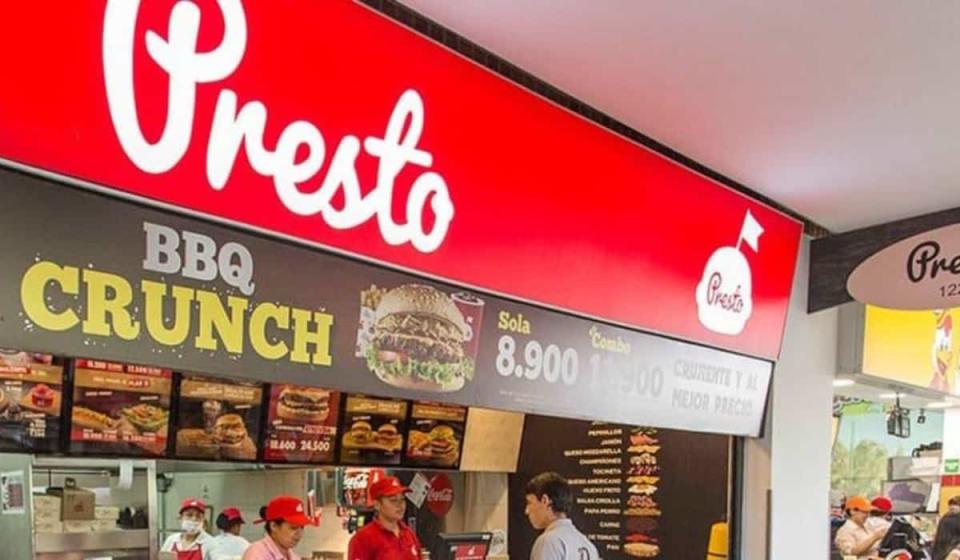 Una fachada de un restaurante Presto en un centro comercial. Foto: cortesía El Tesoro Parque Comercial.