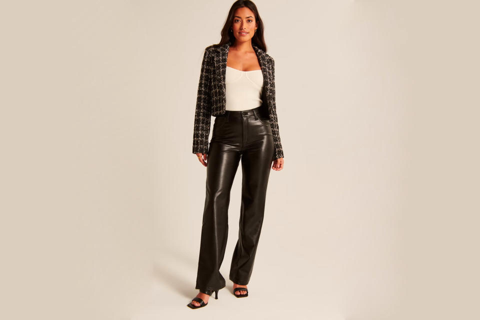 Abercrombie & Fitch Vegan Leather Relaxed Pant