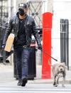 <p>Justin Theroux and dog Kuma keep it moving on Wednesday in N.Y.C.</p>