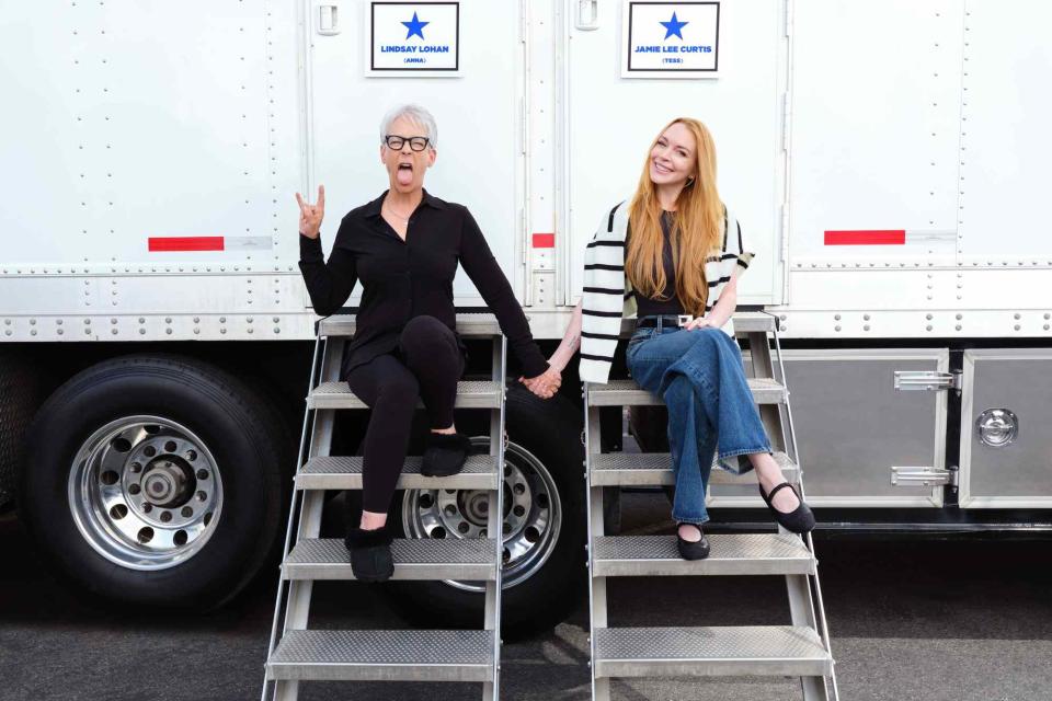 <p>Walt Disney Studios/X</p> Jamie Lee Curtis and Lindsay Lohan