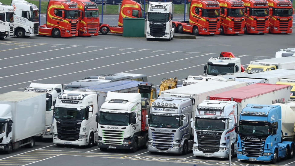 Lorries at the port of Cairnryan