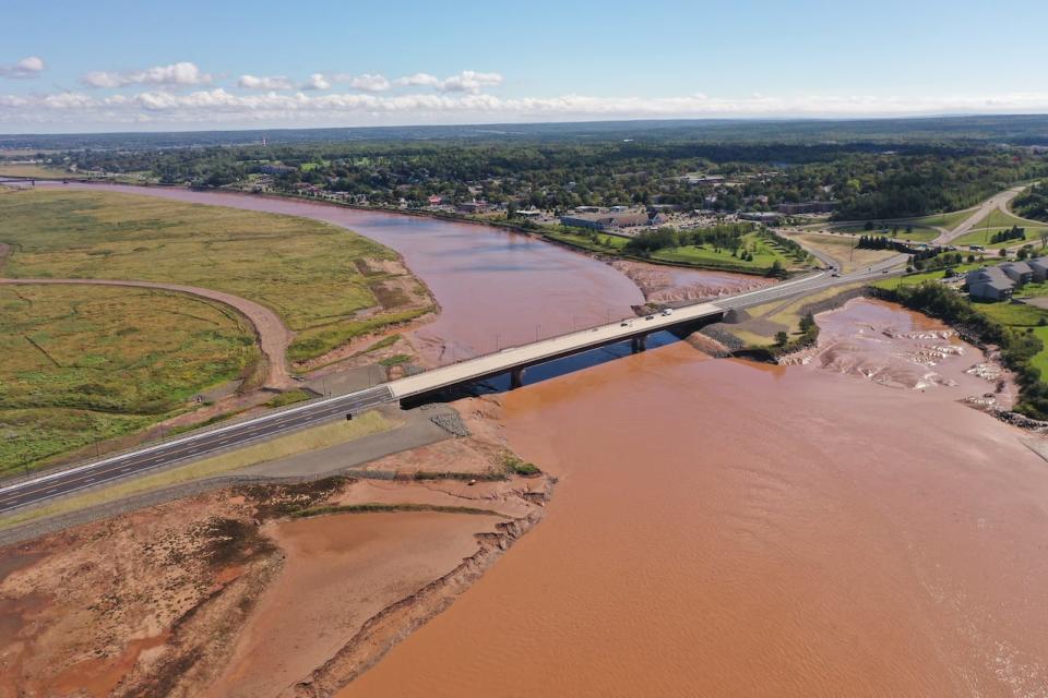 The Petitcodiac River bridge between Moncton and Riverview shown just before it opened on Sept. 17.