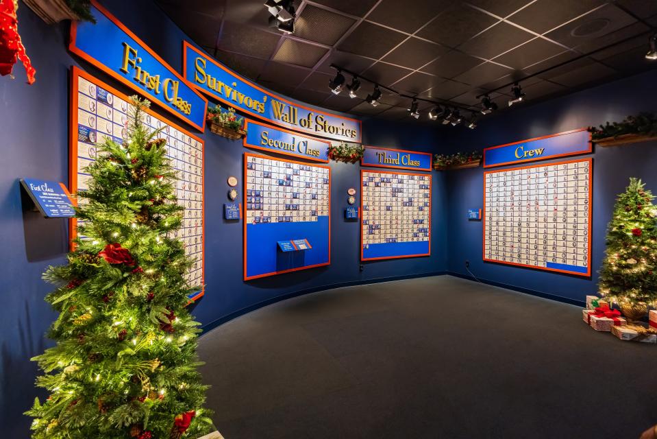 The Survivors' Wall of Stories at the Titanic Museum Attraction