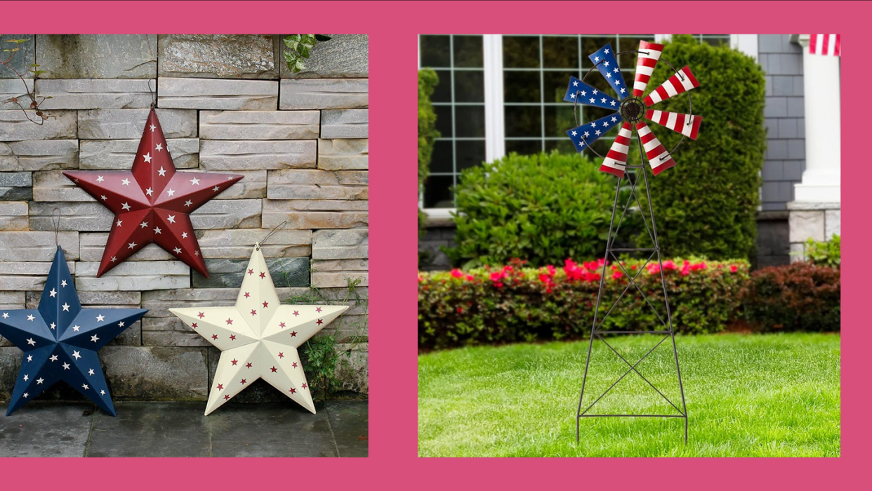 red white and blue patriotic decorations
