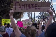 <p>People protest the Trump administration policy of separating children from parents arrested for illegally crossing the U.S.-Mexico border on Tuesday in Los Angeles. (Photo: David McNew/Getty Images) </p>