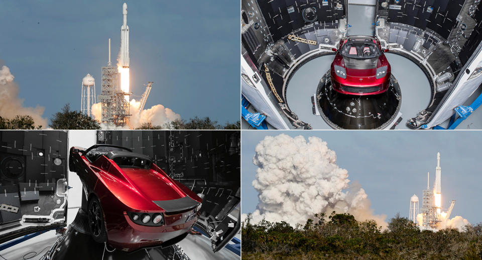 FOTOS: Así enviaron un auto Tesla al espacio exterior y rumbo a Marte