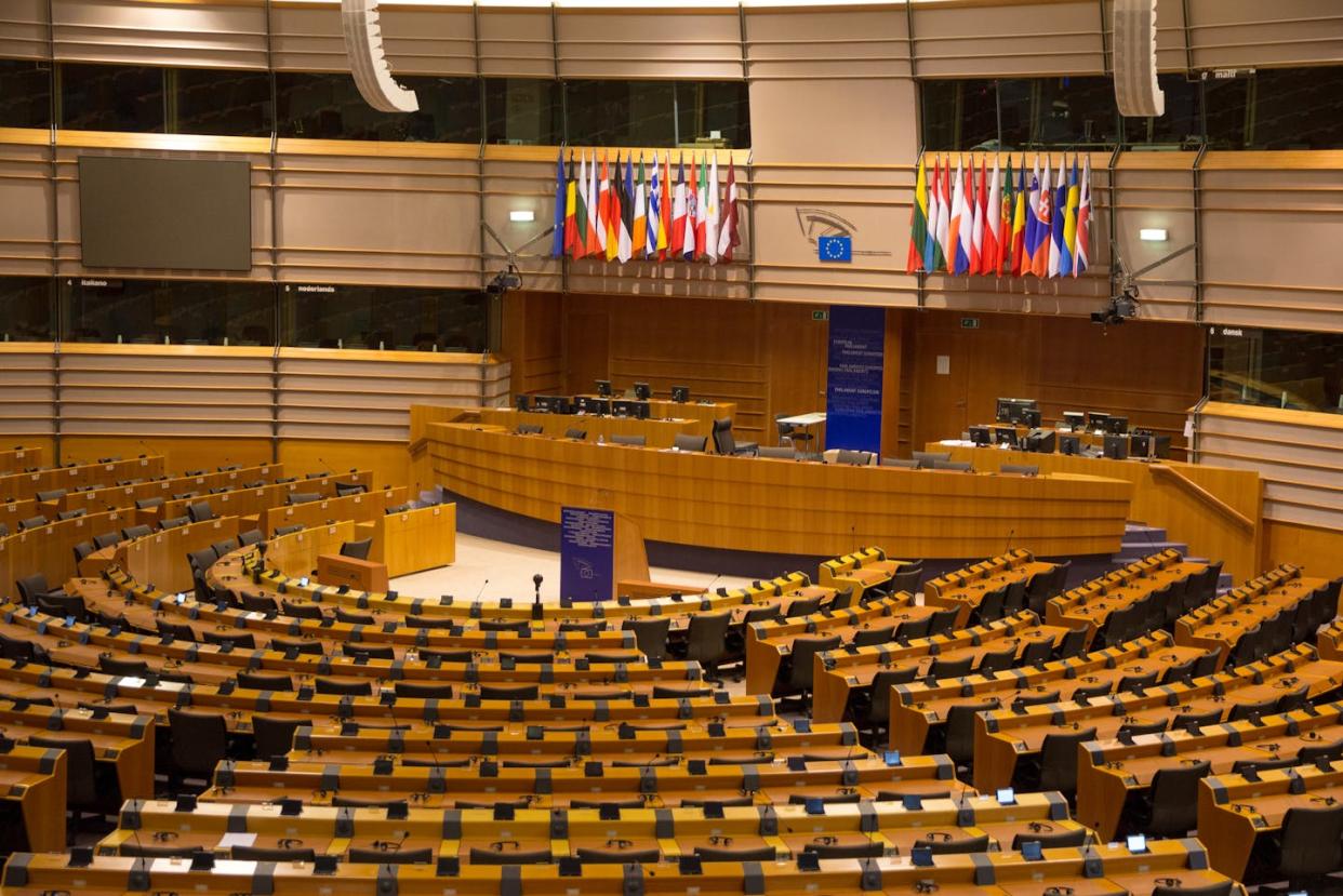 Hemicycle of the European Parliament in Brussels. <a href="https://www.shutterstock.com/es/image-photo/brussels-belgium-july-30-2014-eu-1235505895" rel="nofollow noopener" target="_blank" data-ylk="slk:VanderWolf Images/Shutterstock;elm:context_link;itc:0;sec:content-canvas" class="link ">VanderWolf Images/Shutterstock</a>