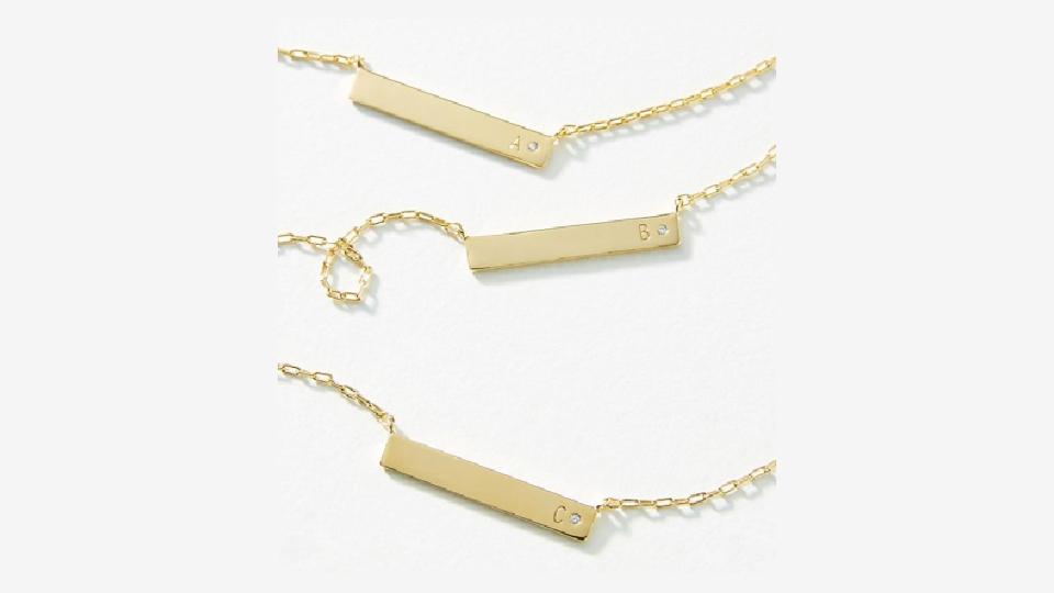 Buy this perfect Monogram Bar Necklace ahead of the next birthday on your list. (Photo: Anthropologie)