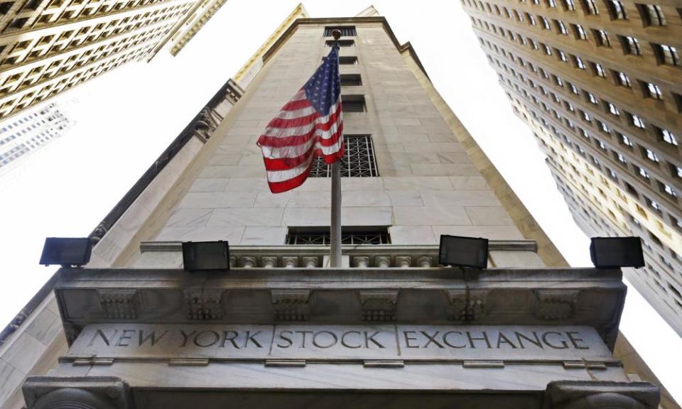 The Wall Street entrance to the New York Stock Exchange.