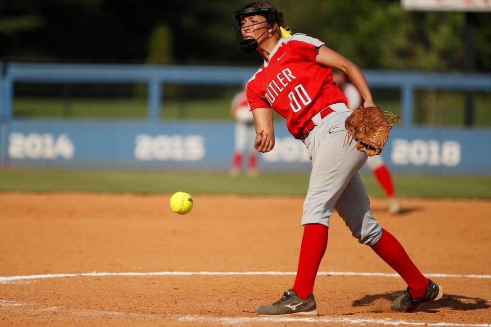 Butler’s Maria Peguero took over in the circle during the third inning and led the Bearettes back to the state semifinals for the first time since 2018.
