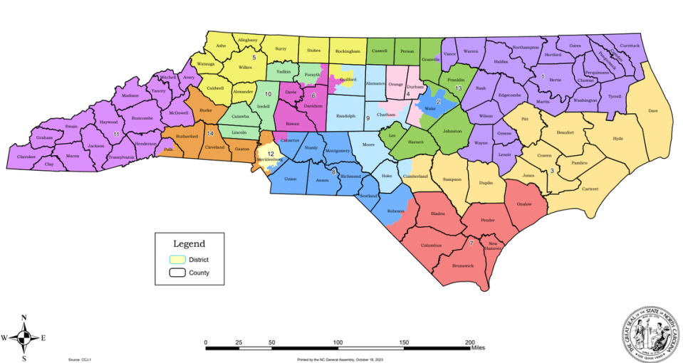 A congressional map proposed in Senate Bill 757.