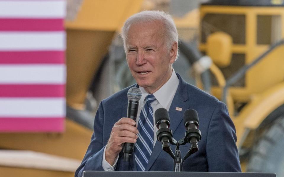 Mandatory Credit: Photo by RICK D'ELIA/EPA-EFE/Shutterstock (13652704a) US President Joe Biden delivers remarks at Taiwan Semiconductor Manufacturing Company (TSMC) in Phoenix, Arizona, USA, 06 December 2022. Biden visited the facility in an effort to show that his economic plan is creating jobs. US President Joe Biden delivers remarks in Phoenix, USA - 06 Dec 2022 - RICK D'ELIA/EPA-EFE/Shutterstock