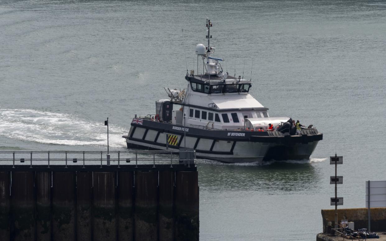 Migrants are brought in by Border Force on Aug 14, some of the 5,000 who crossed the Channel from July 5 to Aug 15