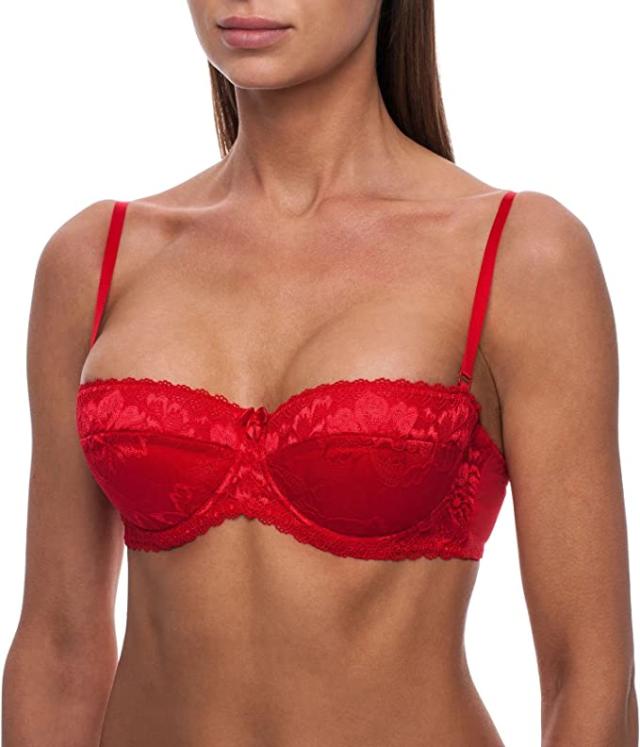 Wingslove Women's Balconette Bra Sexy 1/2 Cup Lace India