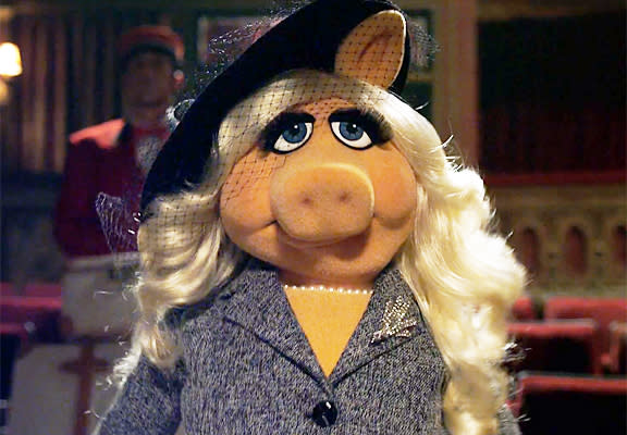 Here's a shot of Piggy in the upcoming film, "The Muppets," looking very modern and stylish. We can't wait for more!