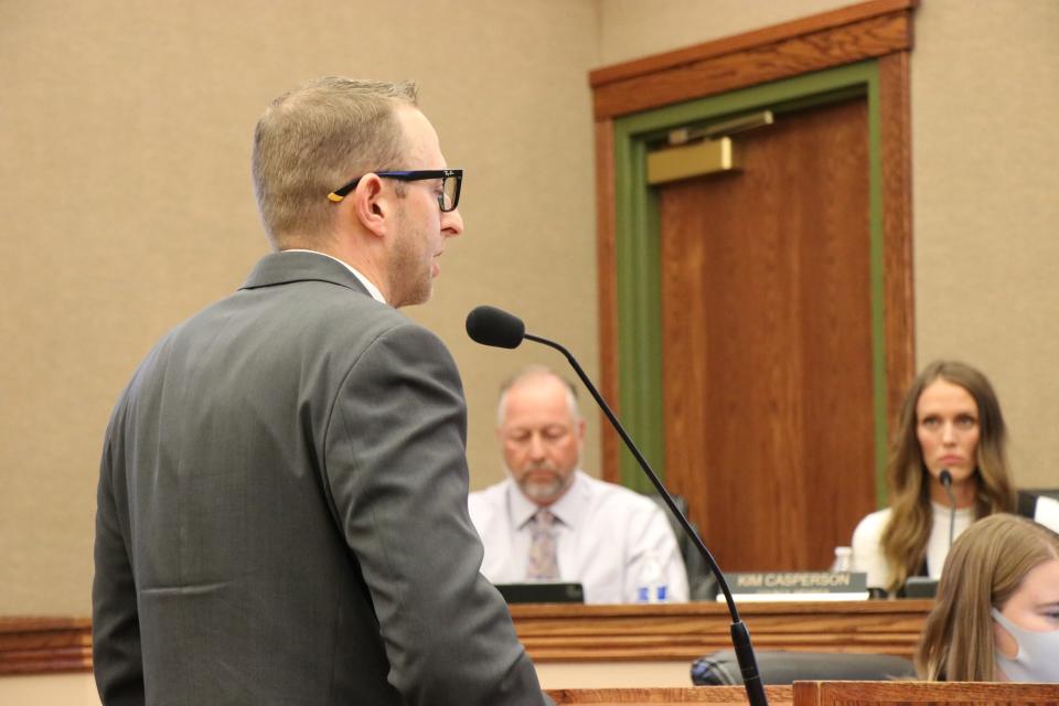 The Washington city council listen to applicants state why they should be picked for the open seat before they voted Ben Martinsen on the council in a 4-0 vote on Jan. 18, 2021.