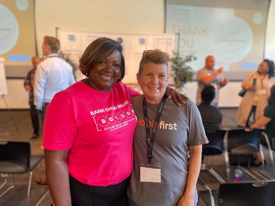 Teressa Hodge and Kim Thomas who both were justice impacted participated at the Mission: Launch Hackathon on Oct. 12 in downtown Phoenix.