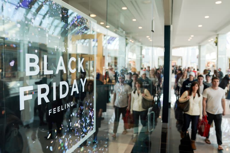 FILE PHOTO: People shop in King of Prussia Pennsylvania on Black Friday