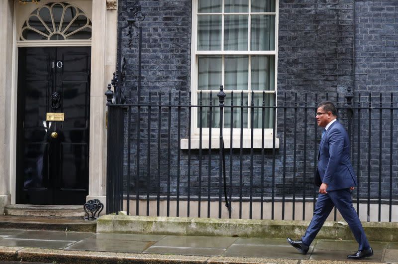 Alok Sharma arrives at Downing Street 10 in London