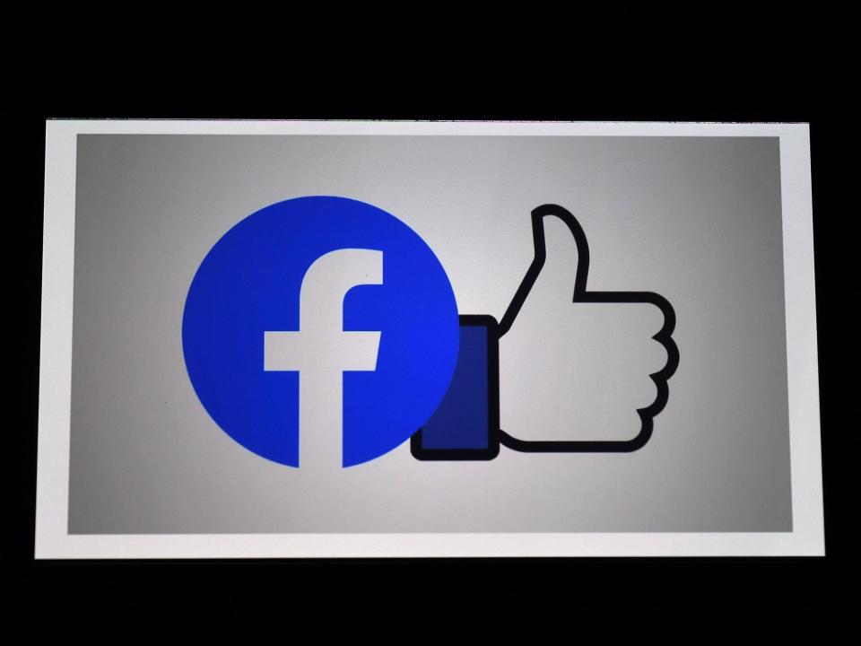 A Facebook App logo is displayed on a smartphone in Arlington, Virginia: AFP