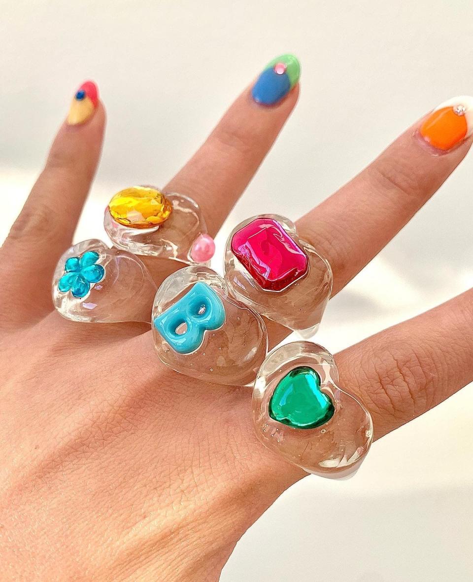 1) Clear Rainbow Lucky Ring