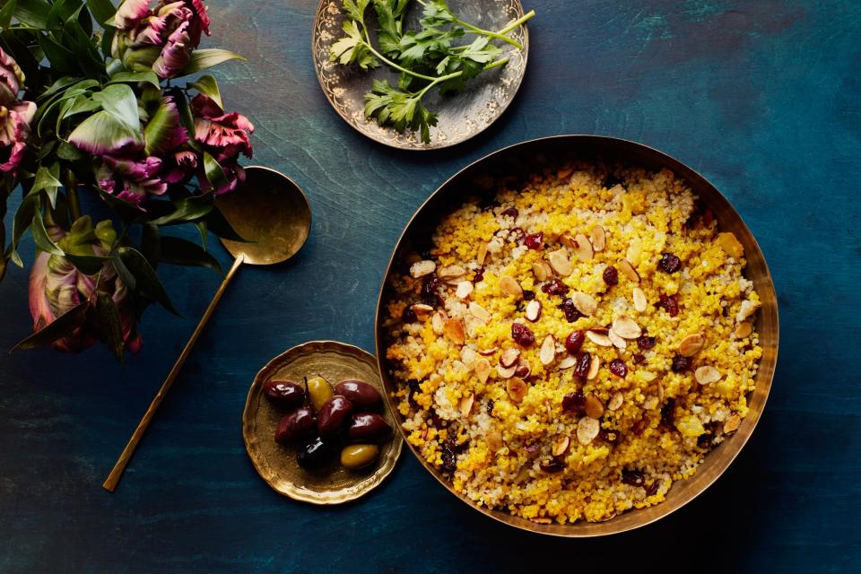 Saffron Quinoa with Dried Cherries and Almonds