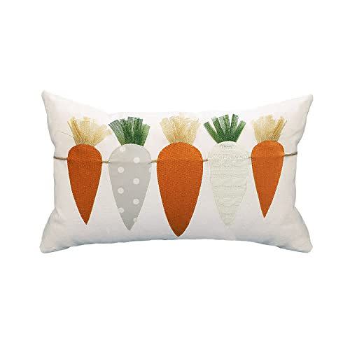 11) Embroidered Easter Carrot Pillow Cover