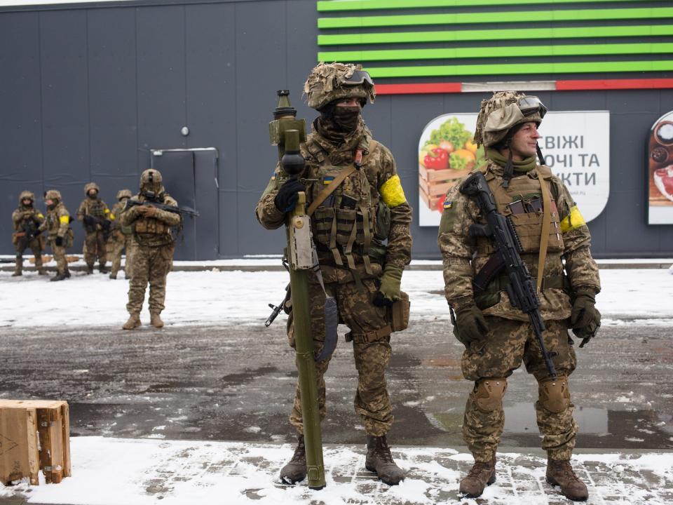 Ukraine troops patrol in Irpin