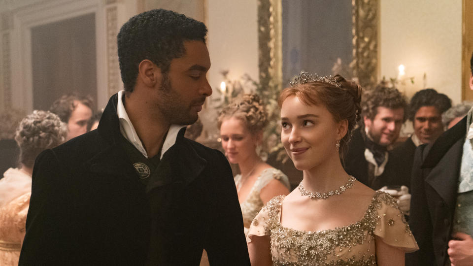 Regé-Jean Page and Phoebe Dynevor's romance was at the centre of the first season of 'Bridgerton'. (Liam Daniel/Netflix)