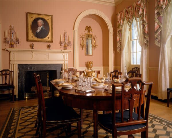 A recreation of the Drawing Room of the Craig House in Baltimore, built in the early 1800s; the 