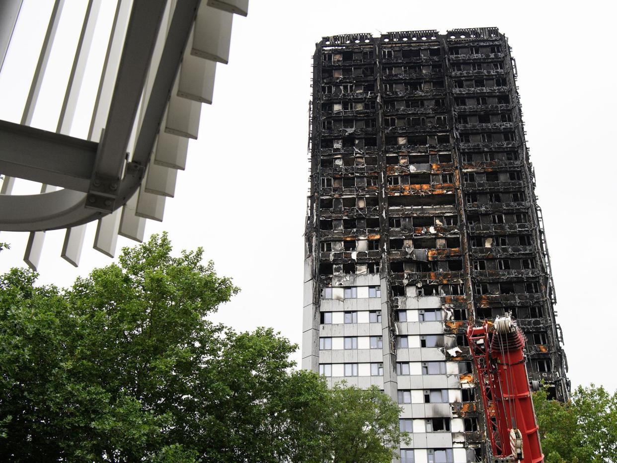 The charred shell of Grenfell Tower in west London: Getty