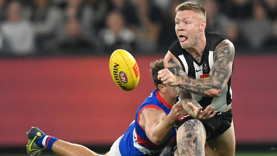 Jordan de Goey's contract with Collingwood is up at the end of this year, making his latest off-field scandal ill-timed. (Photo by Quinn Rooney/Getty Images)