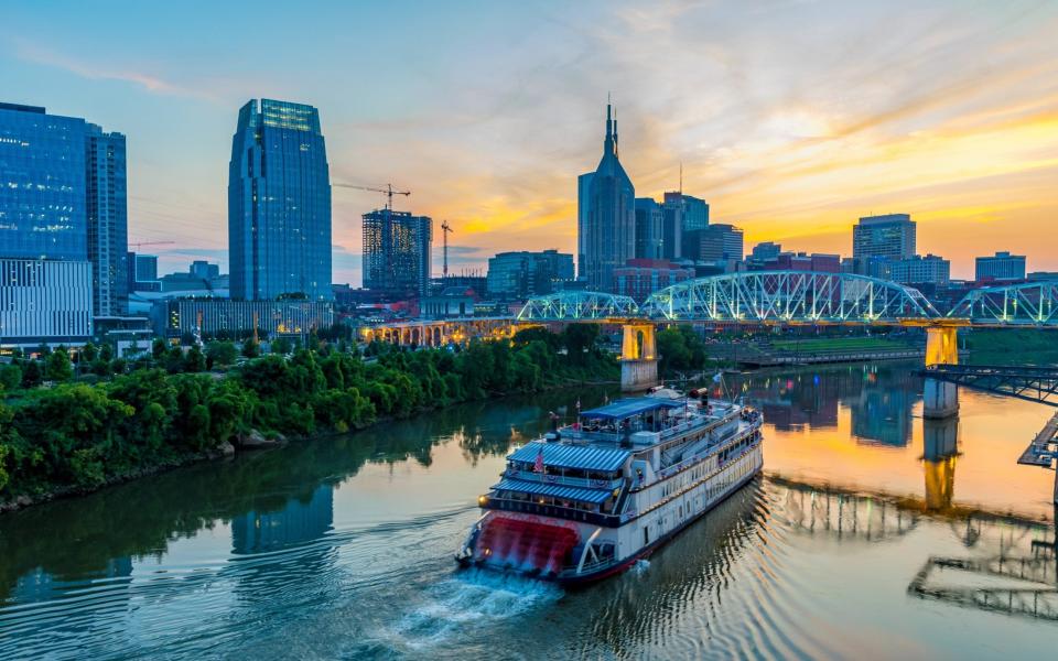 Nashville, which straddles the Cumberland River - Getty