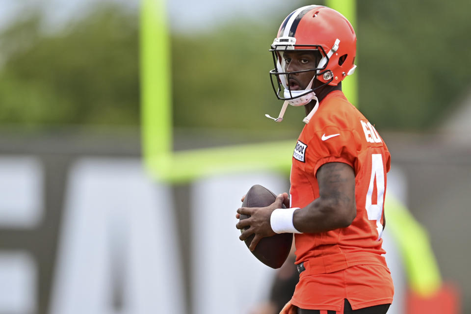 Deshaun Watson's NFL punishment fate now ultimately rests with Peter C. Harvey, who is a former New Jersey attorney general with a number of league ties. (AP Photo/David Dermer)