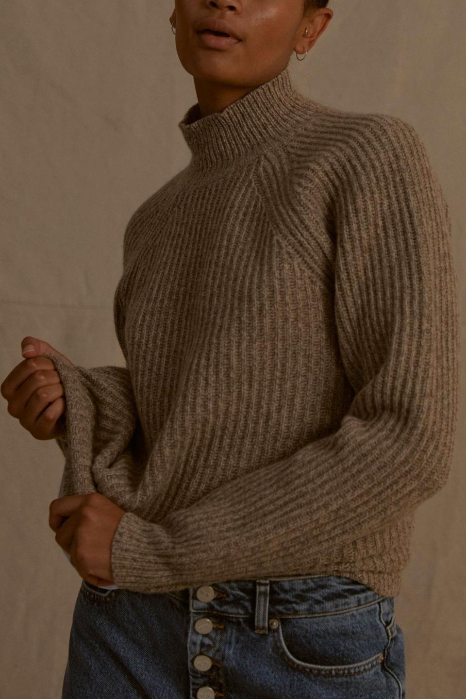 11) Recycled Cashmere Funnel Neck Sweater