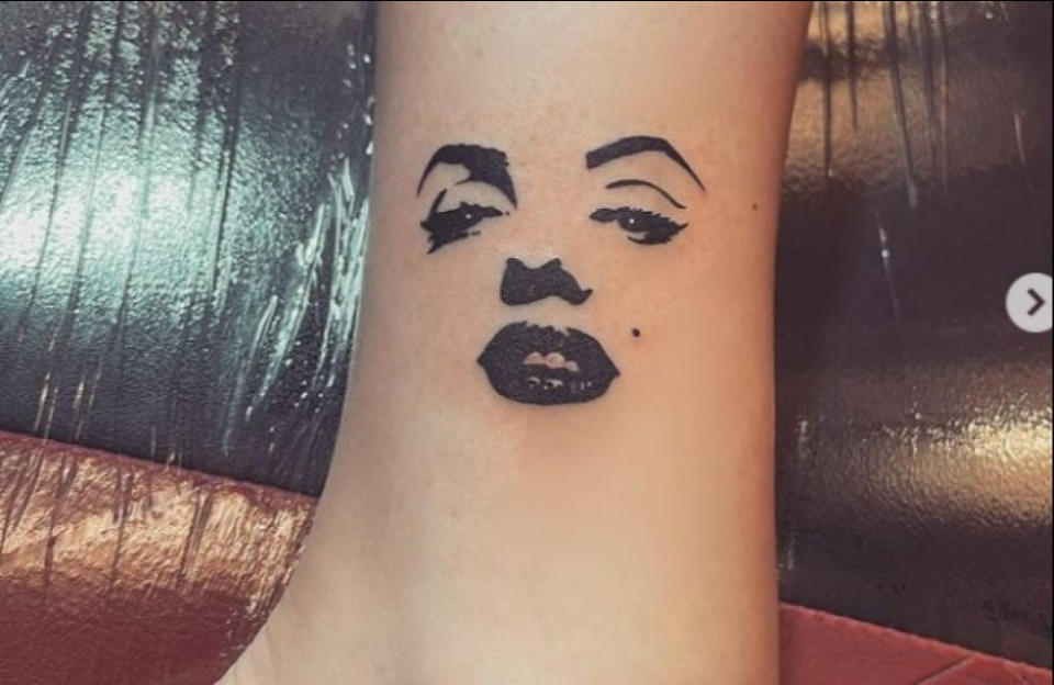 Courtney Stodden gets a Marilyn Monroe tattoo (c) Instagram/CourtneyStodden credit:Bang Showbiz