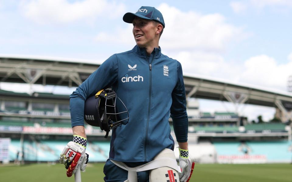 Zak Crawley of England looks on during the England Nets Session at The Kia Oval on July 25, 2023 in London, England