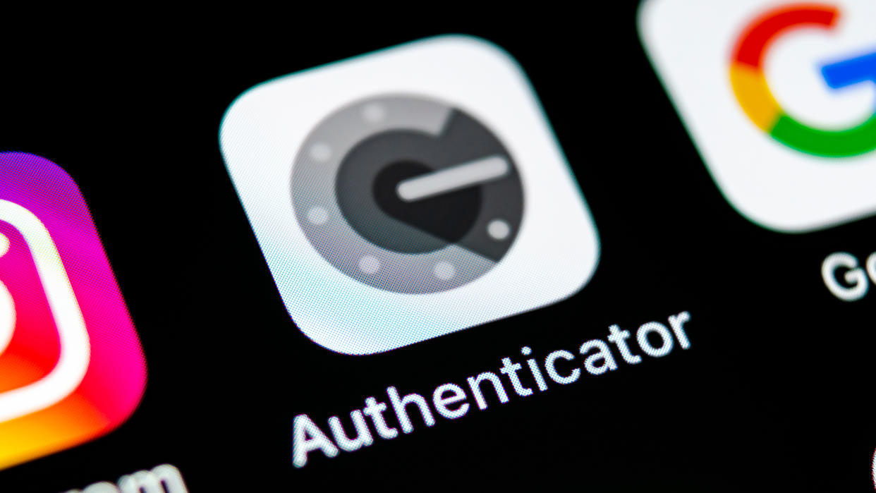  The Google Authenticator App tile on a smartphone screen 