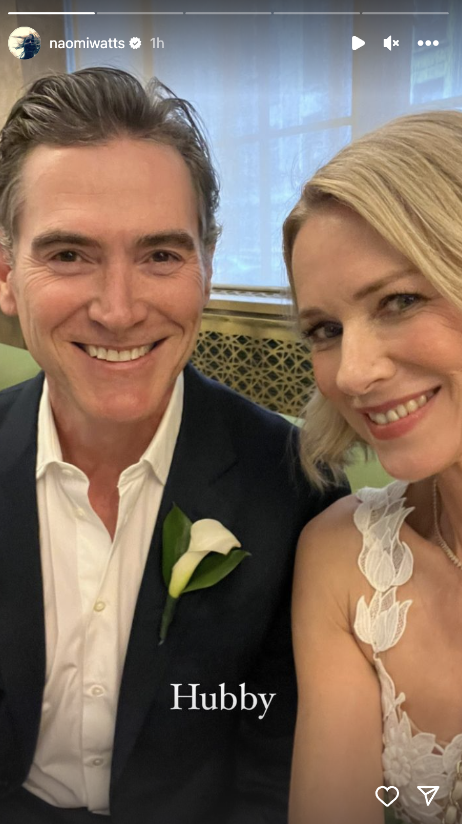 Naomi Watts shares photos from her wedding to Billy Crudup. (Photo: Naomi Watts/Instagram)